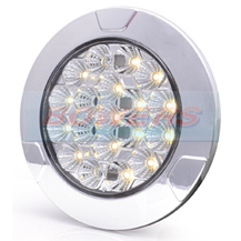 WAS LW12DS 12v/24v Clear Large Round Dimmable LED Interior Light Lamp